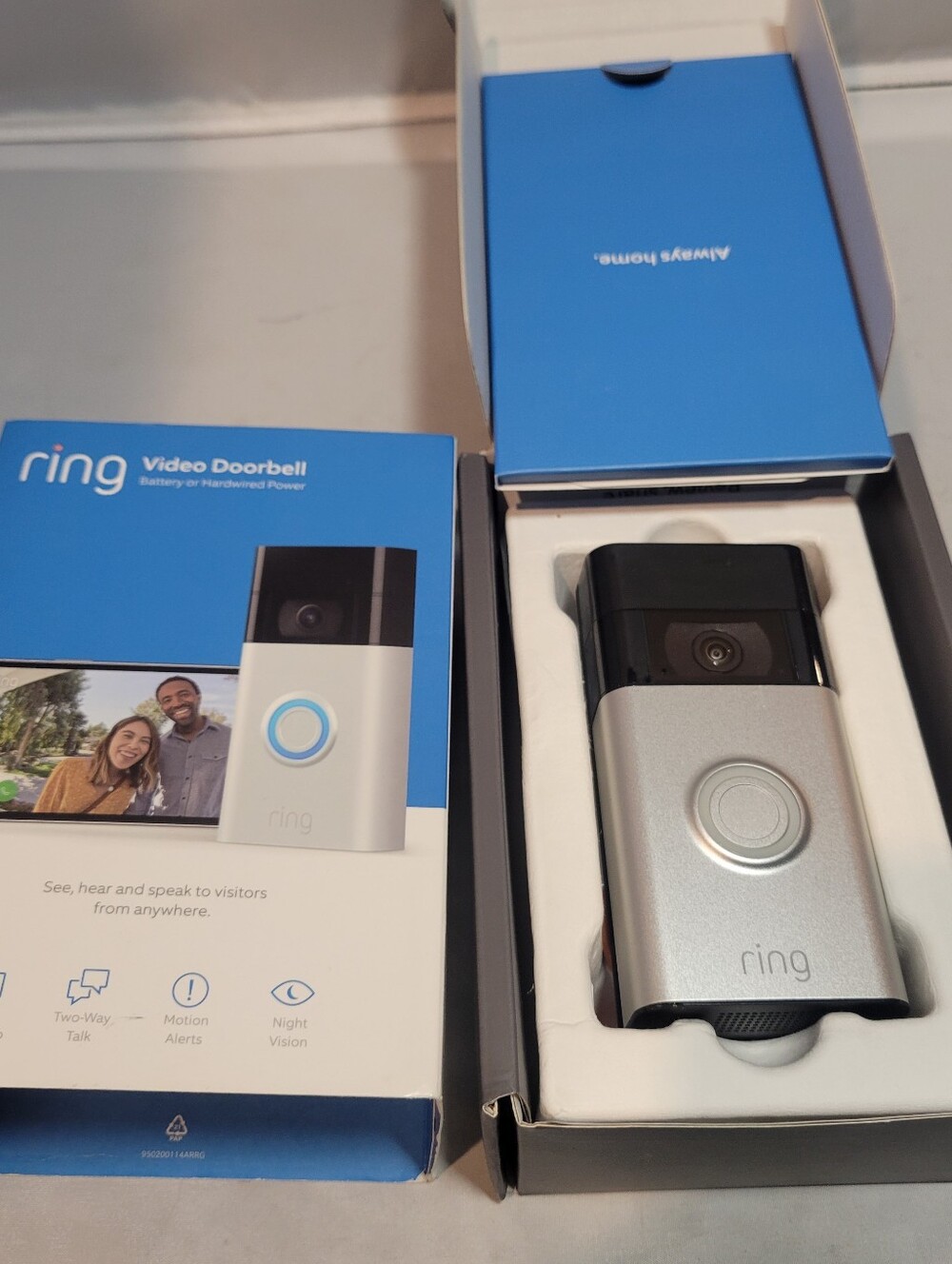 Ring Video Doorbell in Silver and Black
